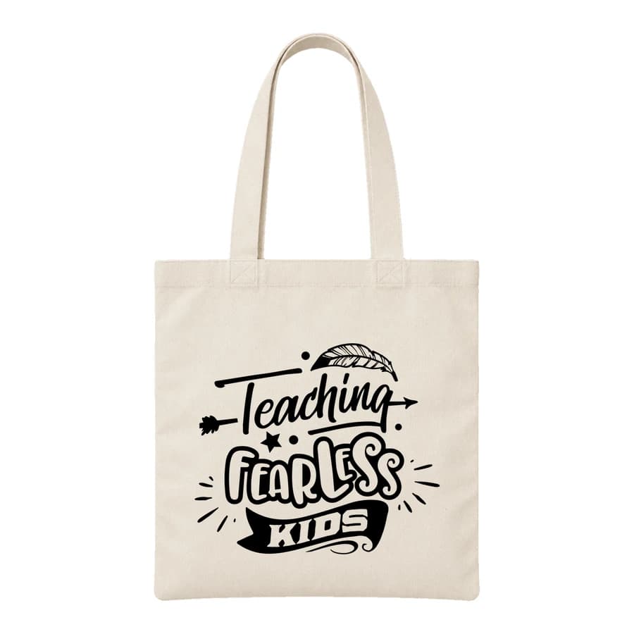 Tote bag — Teaching fearless kids — Devant — Naturel