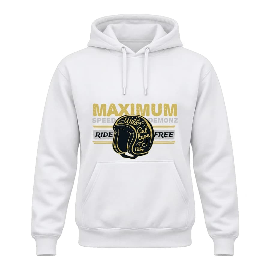 Hoodie — Maximum Speed Demonz — Devant — Blanc